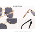 New fashion polygon small frame men's and women's street shot Sunglasses gradient metal sunglasses outdoor glasses s21106